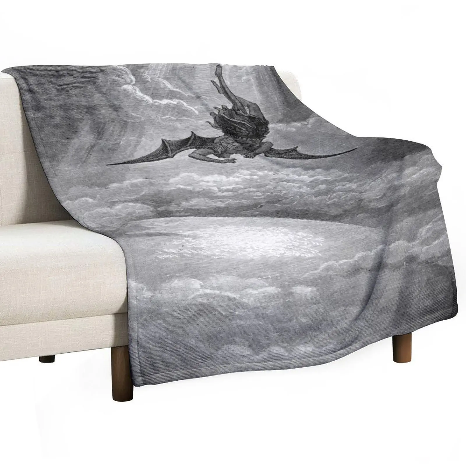 

Enhanced, High Res Gustave Doré The Fall of Satan 1866 Throw Blanket anime Luxury Thicken Blankets