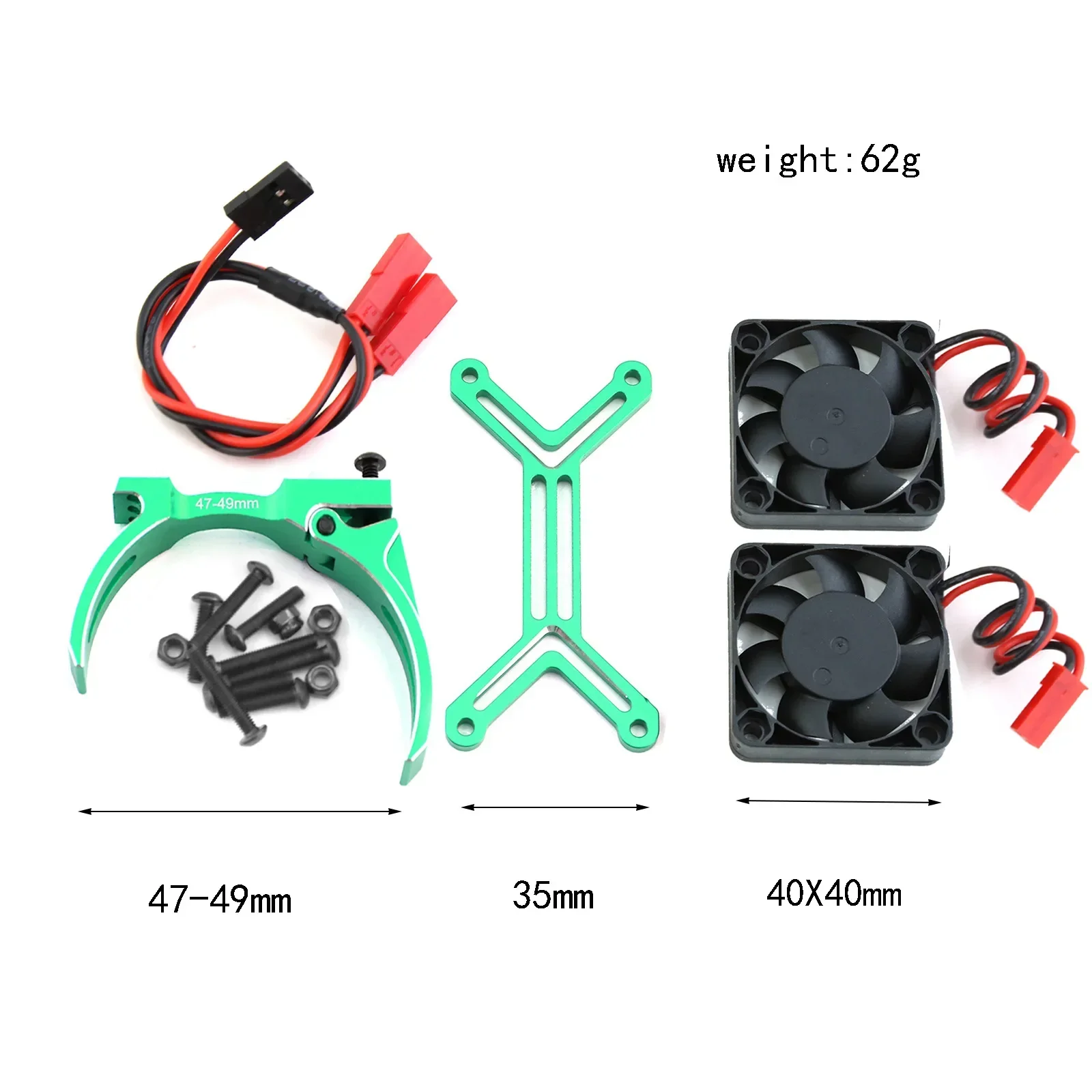 GGRC  4985 1717 Motor Heat Sink Dual Cooling Fan Heatsink 47-49mm For 1/5 TRAXXAS X-MAXX XRT Arrma Kraton Outcast RC Car Upgrade