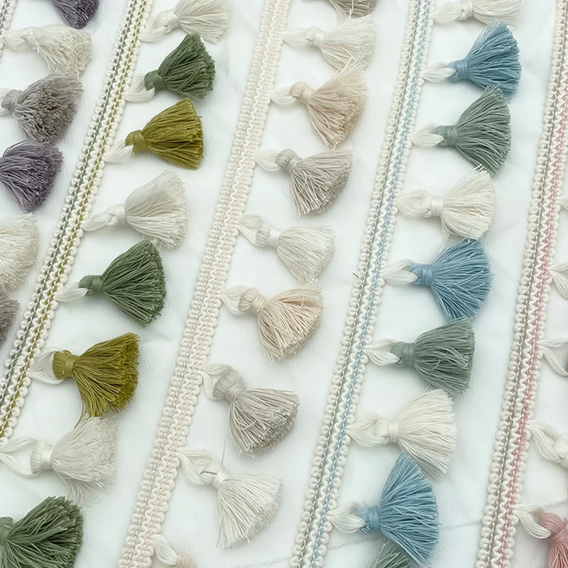 

1/2/3M Lace Trim Tassel Curtain Valance Decor Cotton Fringe Trimming For Garments Curtain Hometextile Decoration Accessories