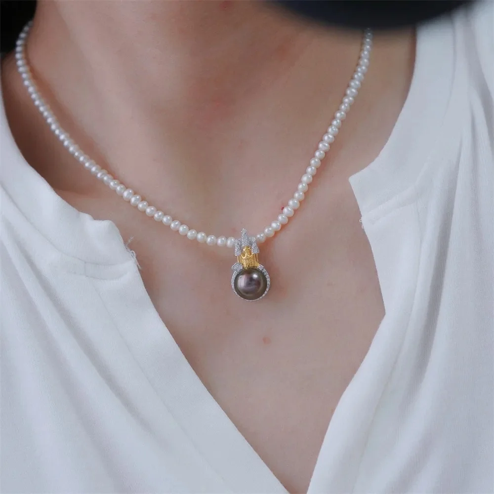 Pearl Necklace 5-6mm Elegant Vintage Rare Large Hugen AAAA White Akoya 925S