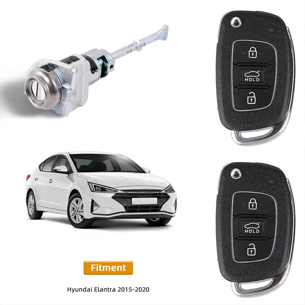 

Car Door Lock Cylinder Key Ignition Start BARREL For Hyundai Elantra 2015-2020 with 2 Remote Controls