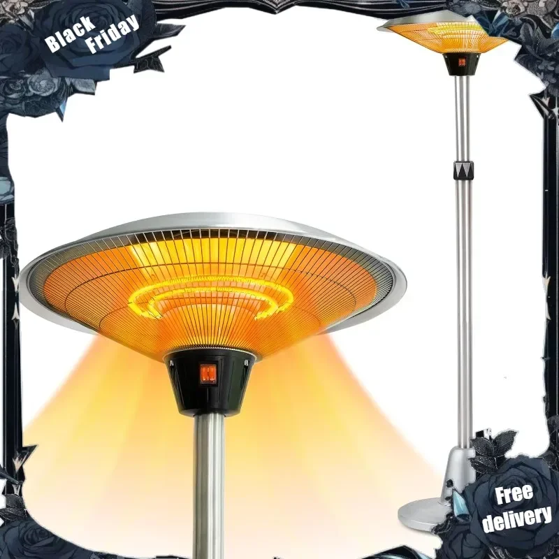 

Electric Patio Heater 1500W for Outdoor Heating with Adjustable Height,Free Standing and Waterproof Space Warmer