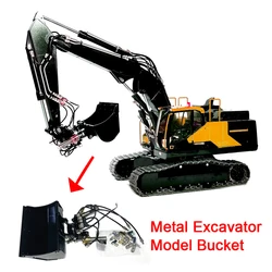 Wiadro 1/14 metalowe Model koparki wiadro obrotowe uchylne szerokie usta poziomowanie wiadro akcesoria do modeli