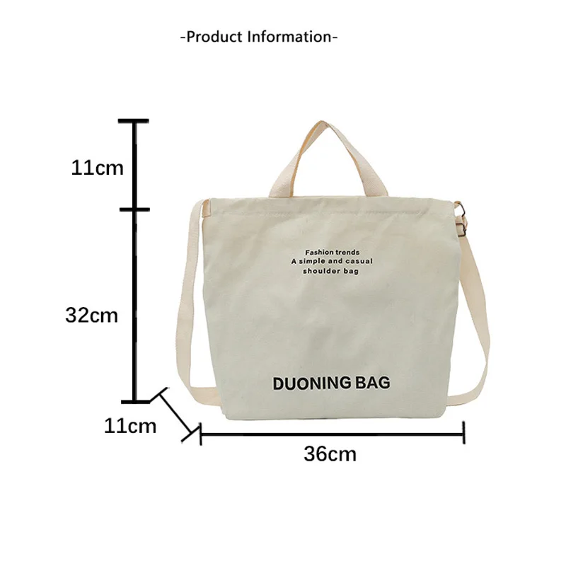 Large Capacity Casual Tote Bags For Women, Letter Canvas Handbags Ladies Shoulder Bag For Commuting Travel Shopping