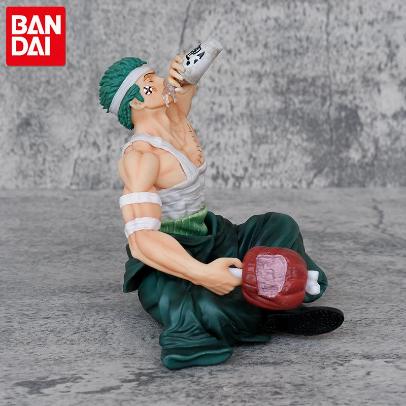 15cm One Piece Zoro Figure GK Injured Drinking Roronoa Zoro Anime Action Figure PVC Statue Model Doll Toys Kid Birthday Gifts