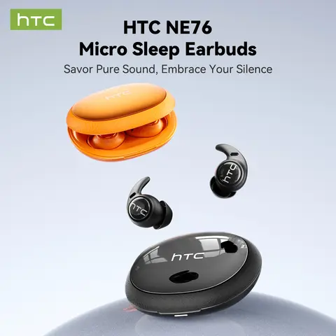 HTC NE76 TWS Wireless Earbuds AI Translator Sleep Mini Invisible ENC Noise Cancelling Bluetooth 5.3 Low Latency Headphones