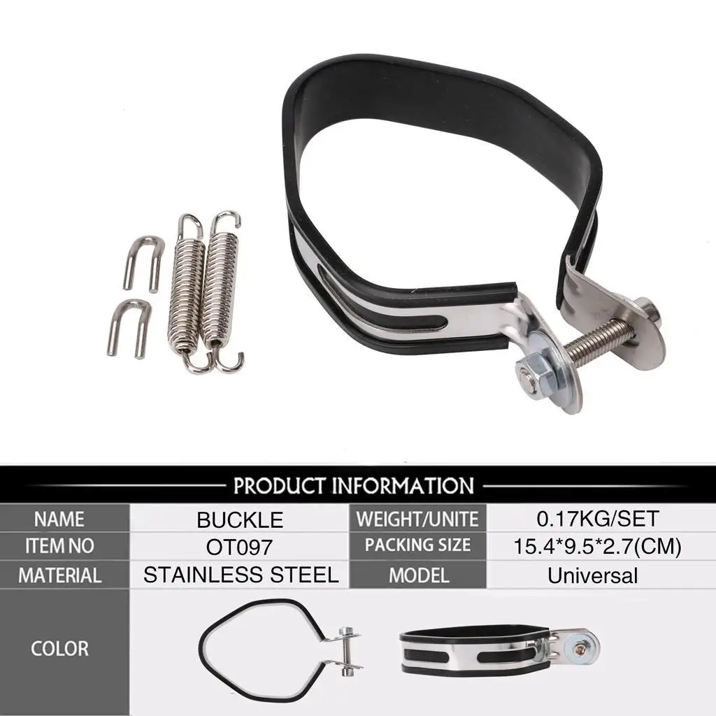 Universal Muffler Exhaust Clamp Stainless Steel Band Joint Clip for Motorcycle Exhaust Pipes Road King Atv Dirt Bike Support