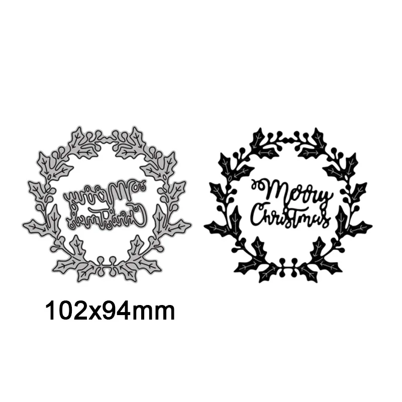 Round Frame Merry Christmas Metal Cutting Dies Scrapbooking Craft Dies For Stencils Embossing Paper Crads Making 2021 New