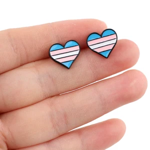 Transgender Bogenflagge Pride LGBT Liebhaber Herzstichstöckchen Gefangenen Jobs für Frauen Geschenk Edelstahl -Ohrring 6 Hauptverkaufs -Ohrring -Stolz LGBT - №5