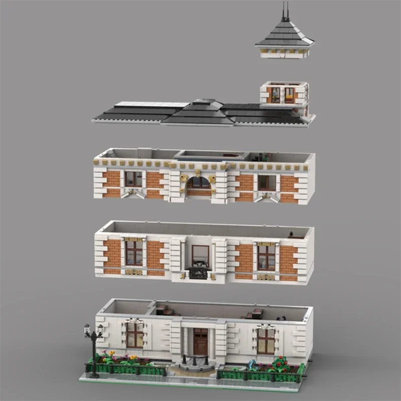 Moc Building Blocks Street View Model Urban Mansion Technical Bricks DIY Assembly Construction Toys For Childr Holiday Gifts