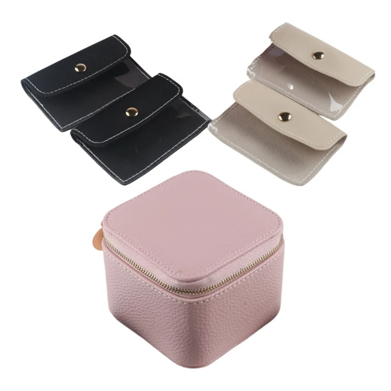 F42F Travel Friendly Jewelry Necklace Brooch and Earrings Storage Case Jewelry Box Perfect for Outdoor Travel Use