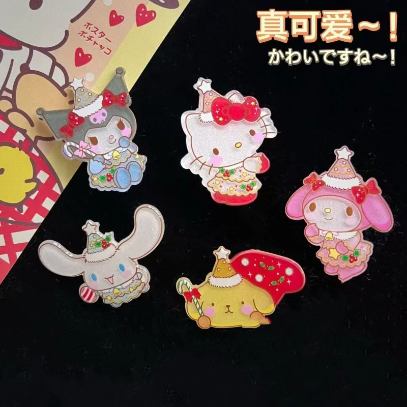 

Kawaii помпон, рождественская заколка для волос, акриловая заколка для волос с героями мультфильмов, аксессуар для волос для девочек, модный милый головной убор, украшение для вечеринки, подарки