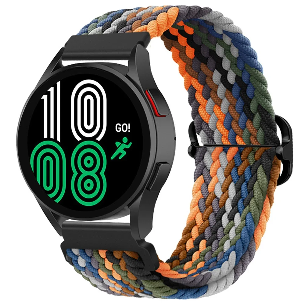 20mm Braided Solo Loop Strap for Samsung Galaxy Watch 6/5/4 44mm 40mm/Classic 47mm 43mm 46mm42mm Nylon Bracelet Watch 5 Pro 45mm