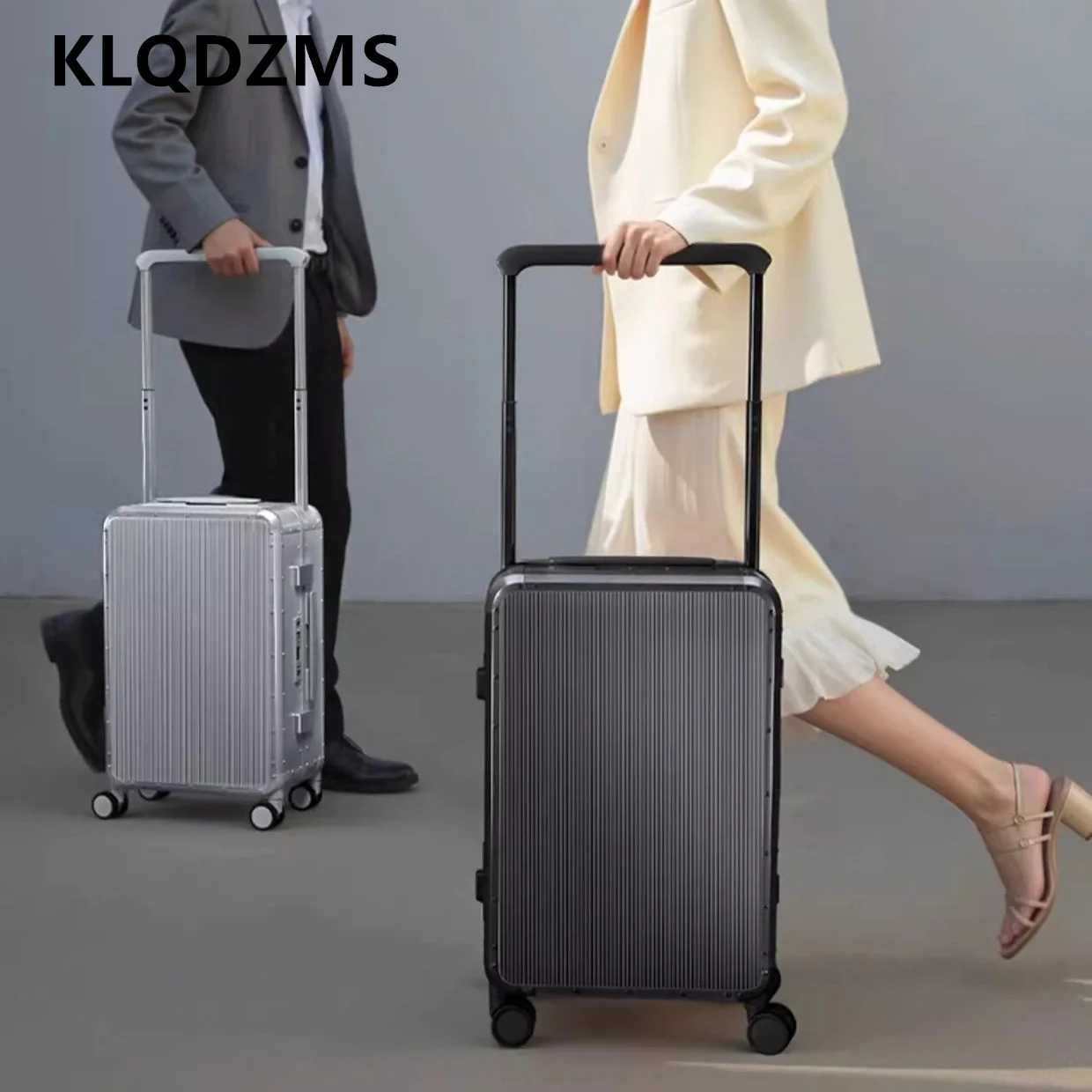 KLQDZMS Men's Suitcase All Aluminum Magnesium Alloy Boarding Box 20