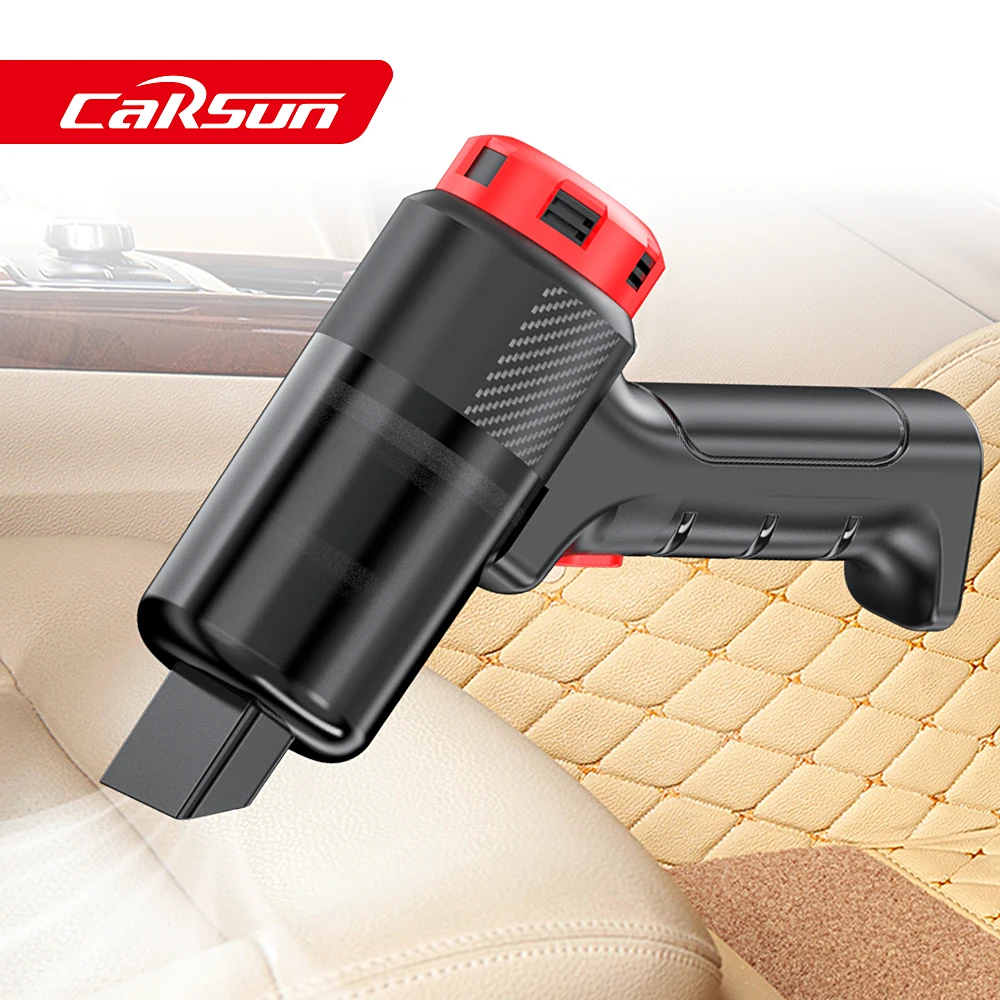 Carsun – Mini aspirateur de voiture à main sans fil, pour maison et voiture, double usage, avec batterie intégrée