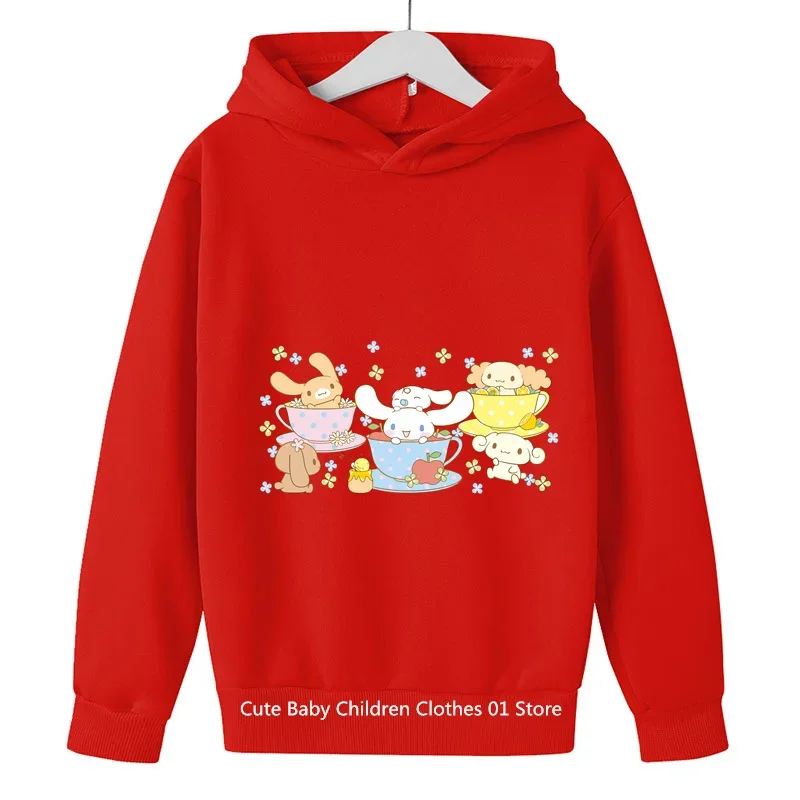 2024 New Cute Boy Girl Anime Cinnamon Roll Hoodie Spring And Autumn Children'S Clothing Cartoon Student Junior Hoodie Ages 1-14