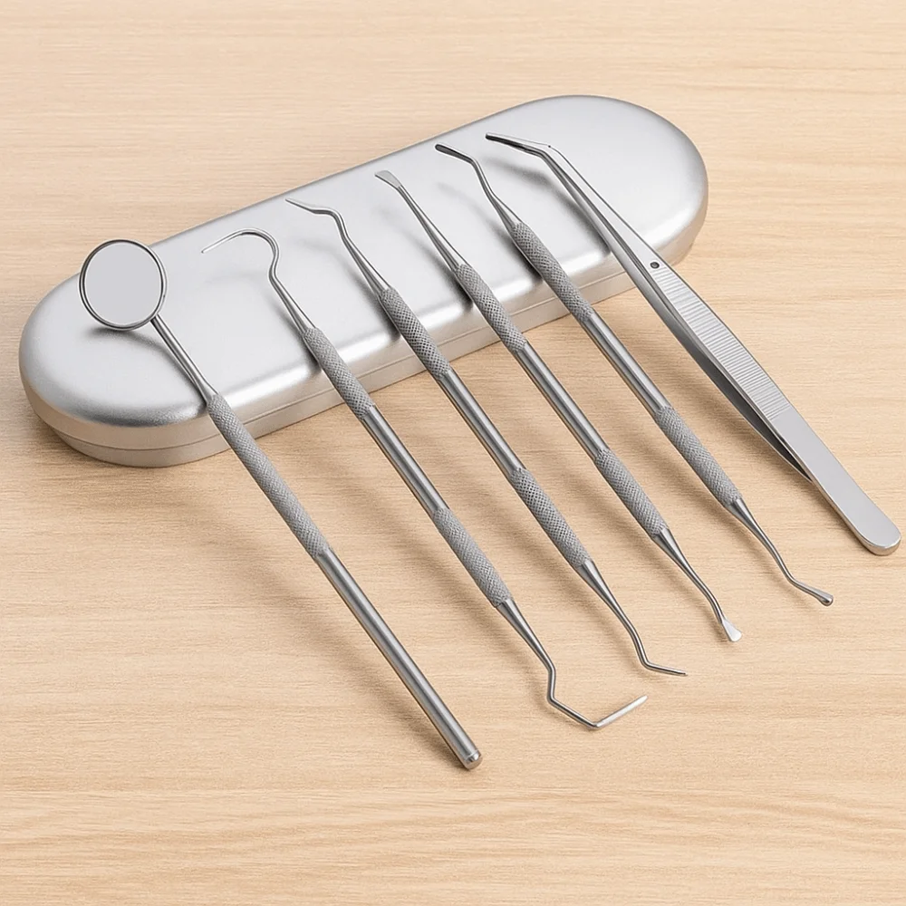 

Набор для ухода за зубами из нержавеющей стали (7/8 шт.) с футляром для хранения, различные стили, профессиональные стоматологические принадлежности, устойчивые к ржавчине