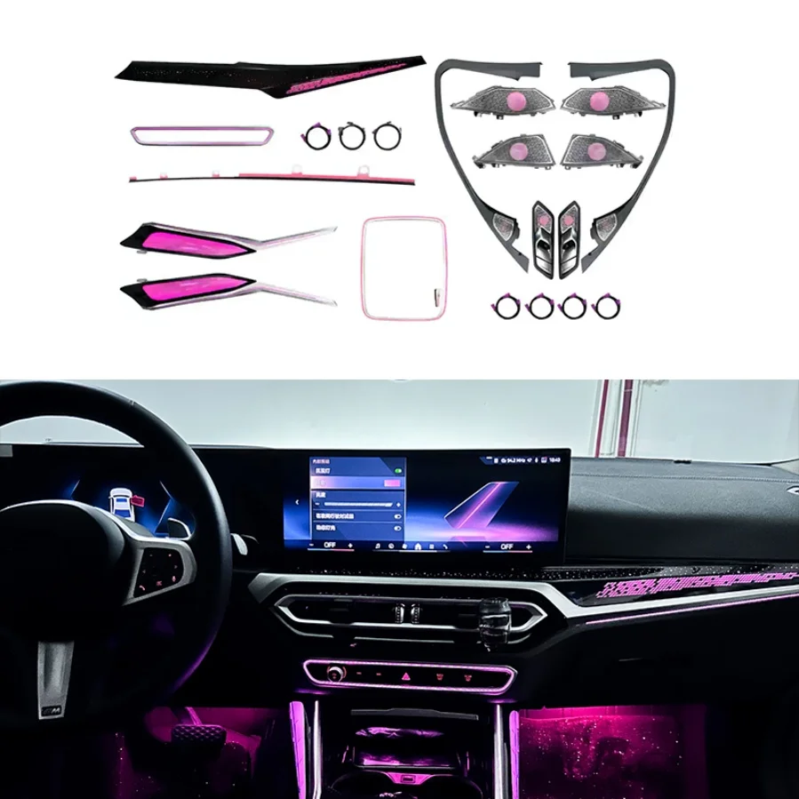 2023-2024 Car modification interior environmental lighting central control door ambient lighting for BMW 3 Series