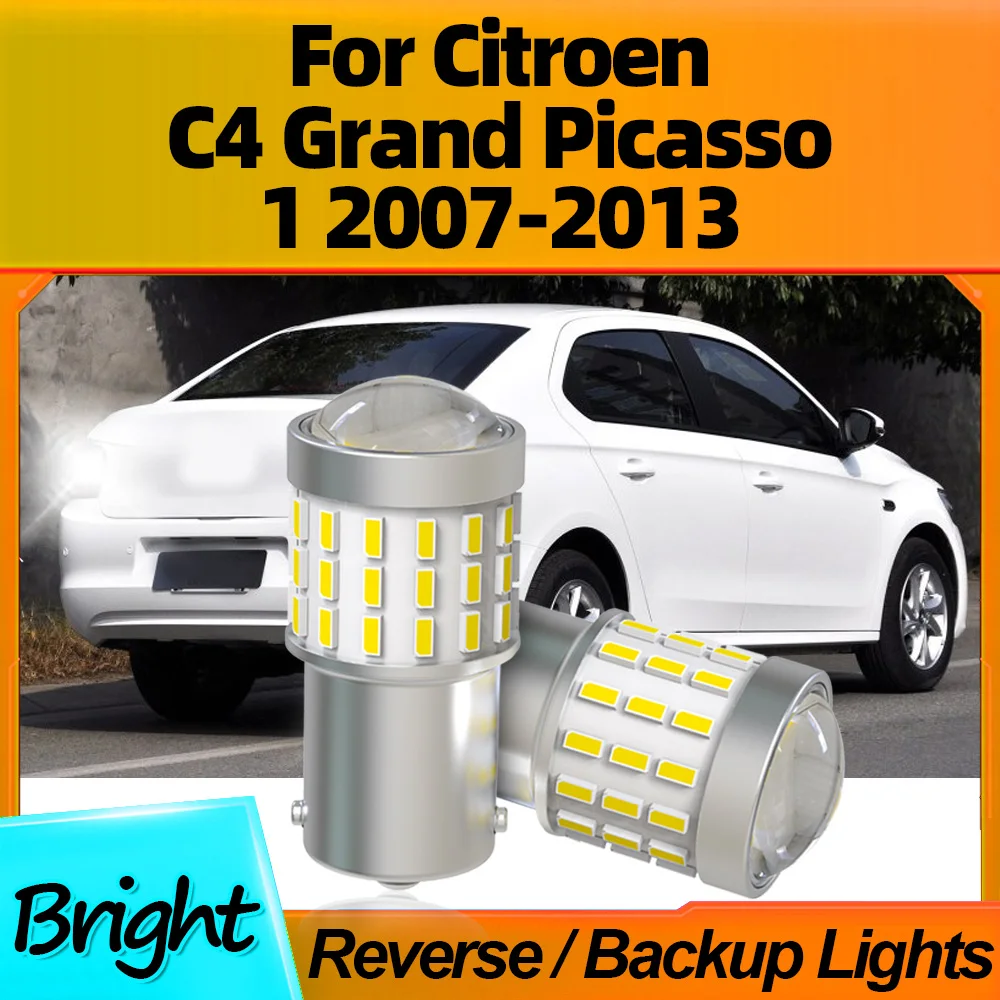 

2Pcs 6000K White Car Led Reverse Lights P21W BA15S 1156 CSP For Citroen C4 Grand Picasso 1 2007 2008 2009 2010 2011 2012 2013