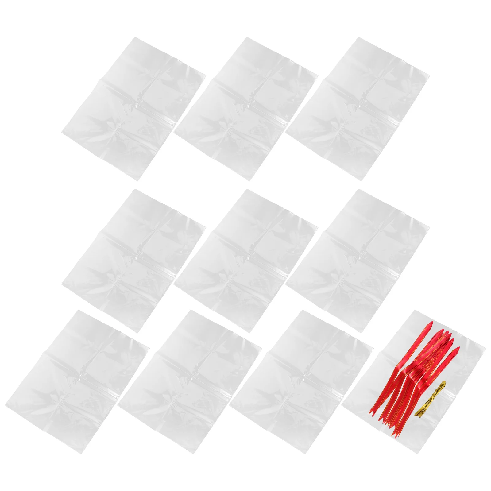 

10pcs Clear Gift Wrapping Transparent Packing Pouches Elegant Basket Bags OPP Material Multi Use Treat Bags Fully Package