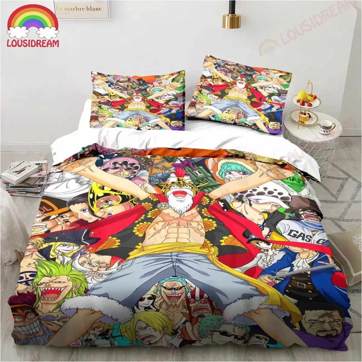 3D Print One Anime P-piece Bedding Set,Duvet Cover Comforter Bed Set Quilt Cover Pillowcase,King Queen Twin Size Boy Girl Adult