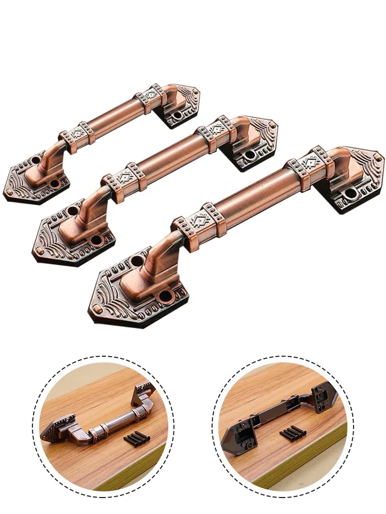 European Antique Exposed Aluminum Alloy Door Handle Push-Pull Door Handle For Furniture Cabinets Drawers Wardrobes image 6