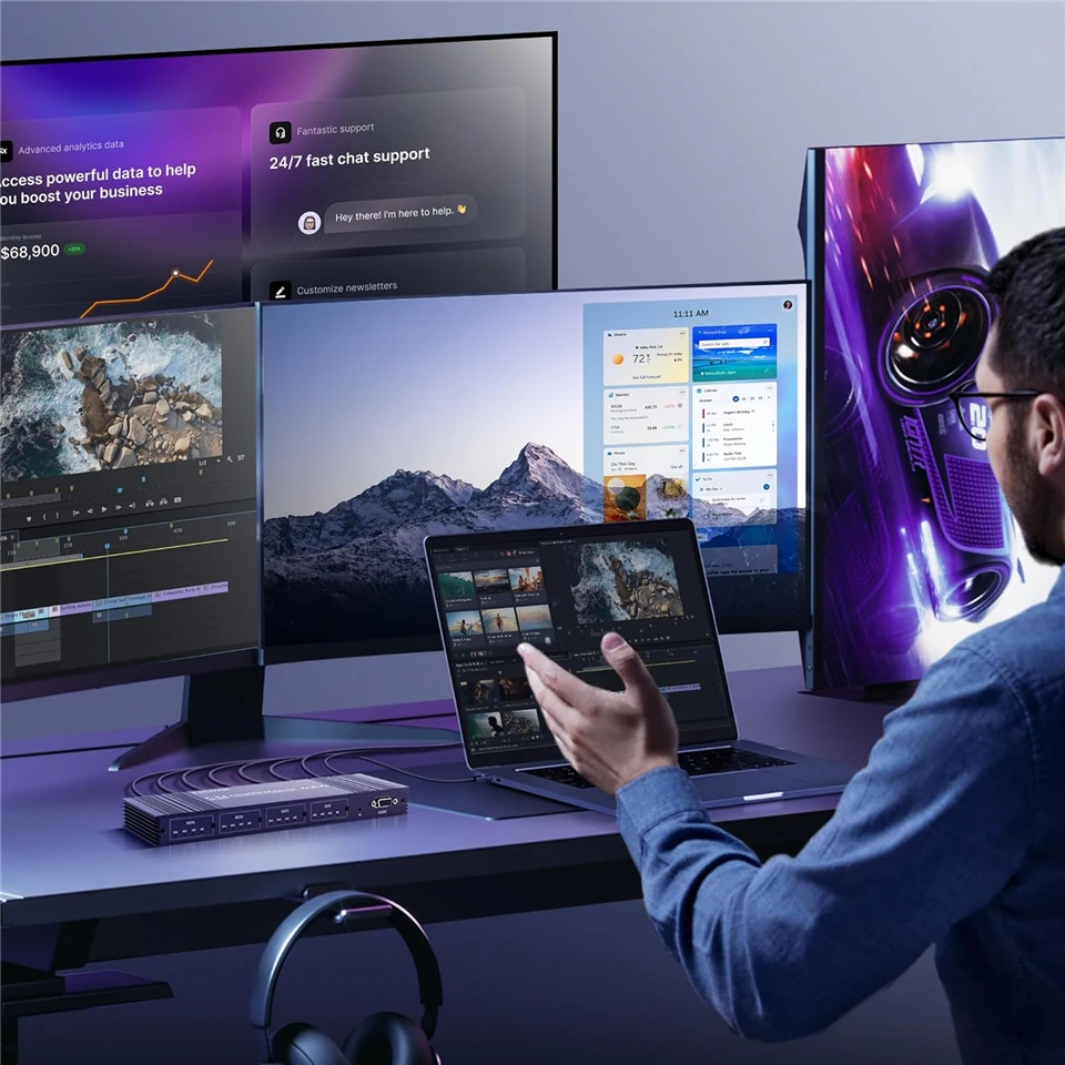 Switch a matrice HDMI 4K Splitter a commutazione continuo HDMI 4 in 4 out Selettore audio video 4x4 per telecamera Ps4 da PC a monitor TV