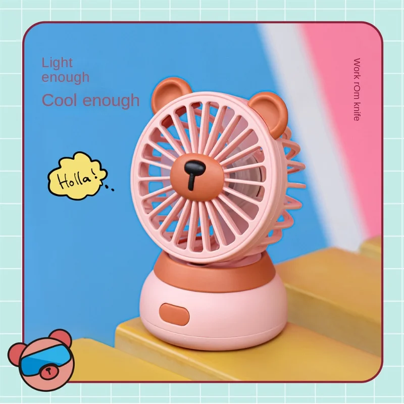 Sáng Tạo Hoạt Hình Máy Tính Để Bàn Mini Fan Hâm Mộ Gió Lớn Để Bàn Di Động Sạc USB Quạt Cầm Tay Di Động Điều Hòa Không Khí