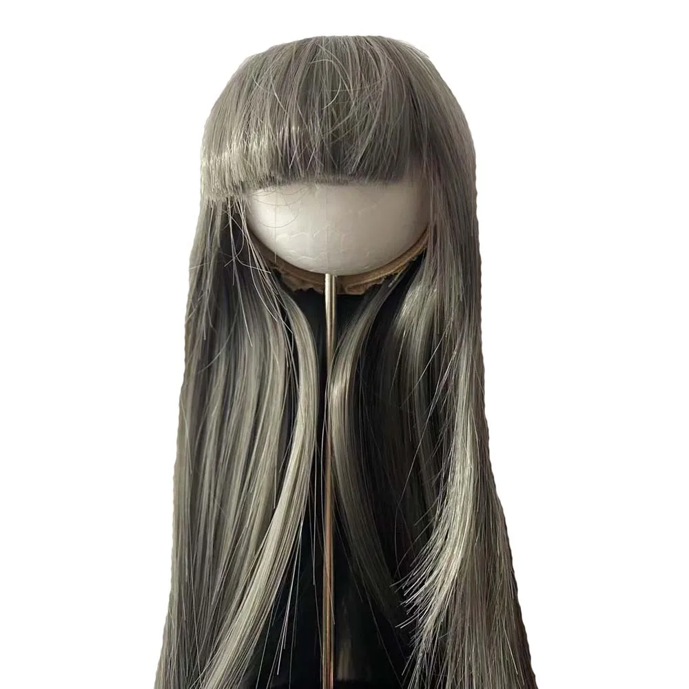 

1/3 1/4 1/6 1/8 парик Bjd, высокотемпературные длинные серые прямые волосы Bjd MSD SD Yosd для парика куклы BJD