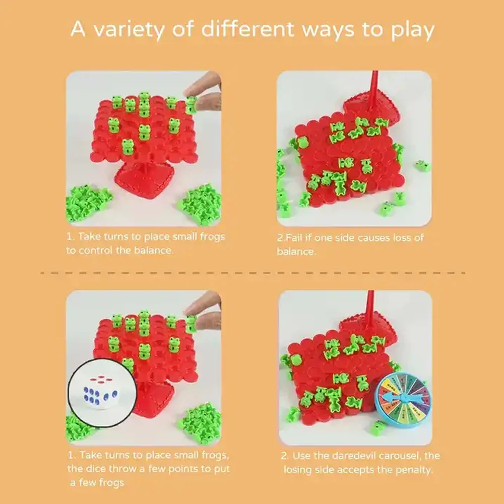 Balancing Board Puzzle for Kids Frog Balance Tree Educational Parent-child Interaction Tabletop Game Gifts Montessori Math Toy