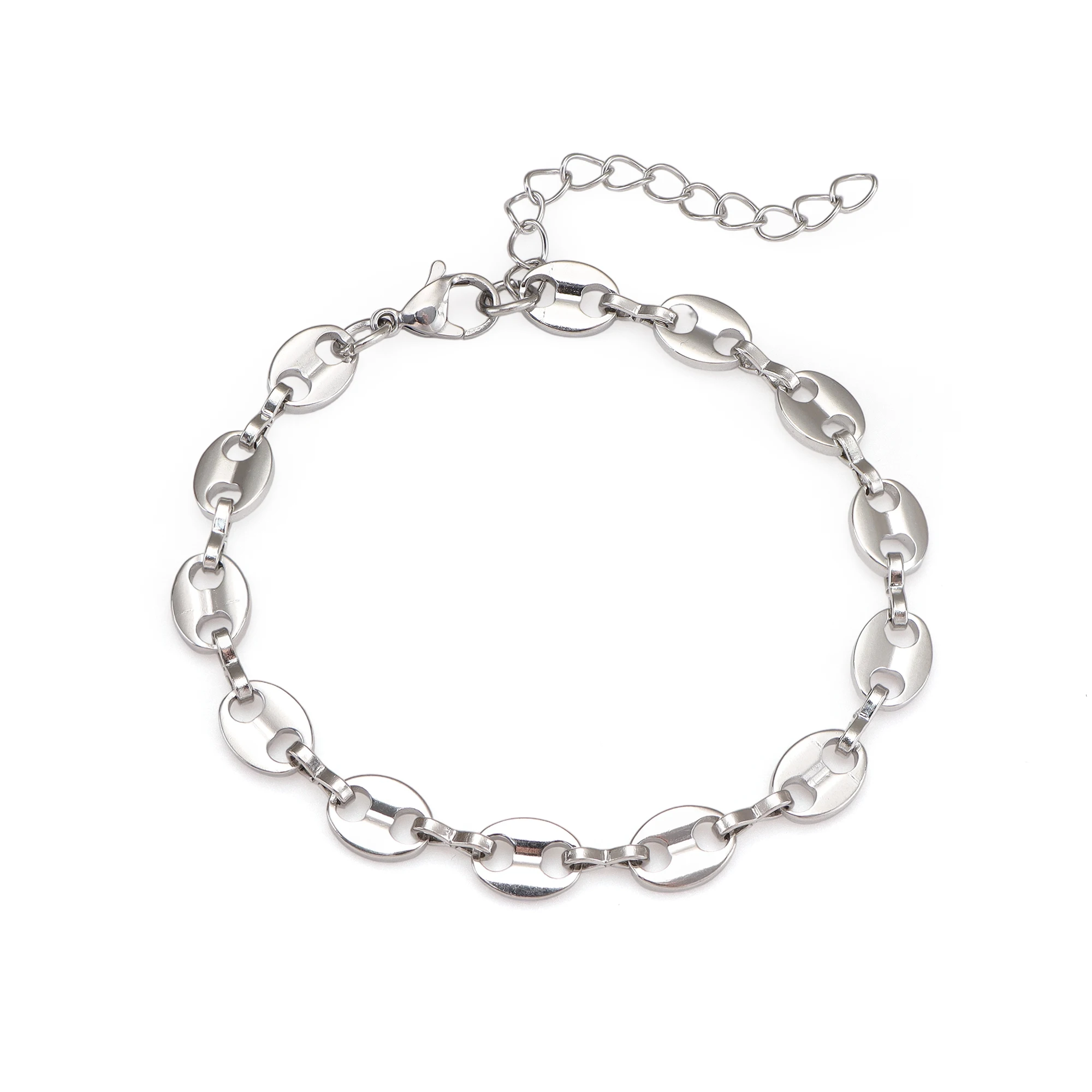 Stainless Steel Coffee Bean Chain Bracelet for Women Hand Foot Ladies Bangle Jewelry wholesale Making Accessories DIY Girl - Detail 1