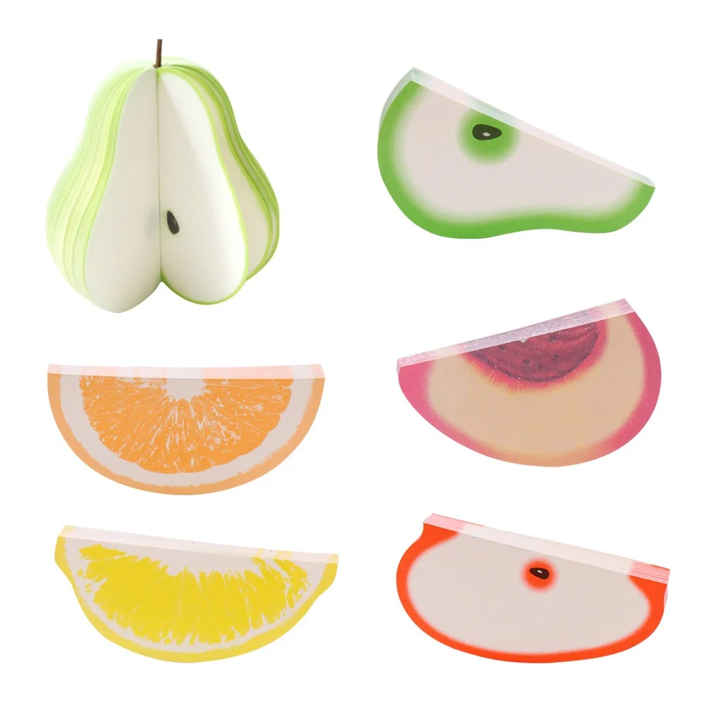 

6Pcs Fruit Shaped Stickers Post Memo Notes Reusable No Mark for Home Work Schedule Reminder Fruit Shaped Stickers
