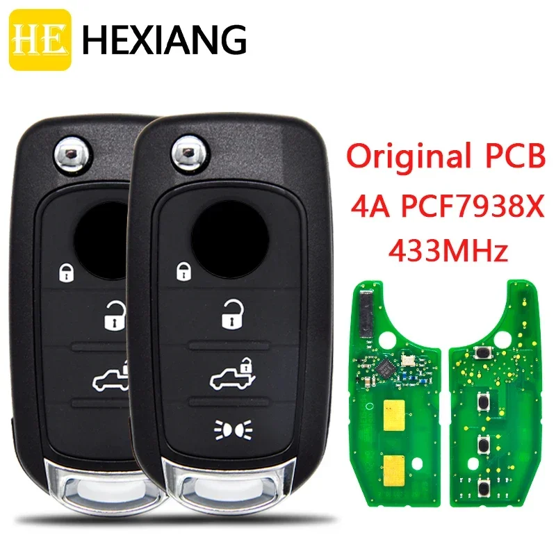 

HE Xiang Car Remote Key For Fiat 500X Tipo Egea 2016 2017 2018 Year 4A PCF7938XChip 433.92Mhz Original Factory PCB Replace