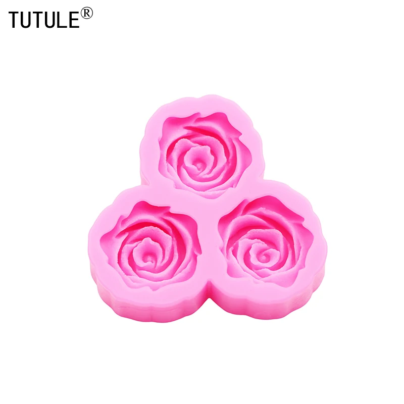 3D Rose floral Large Small Resin Accessories Silicone Molds DIY floral resin phone case head rope mold flower Chocolate Mold