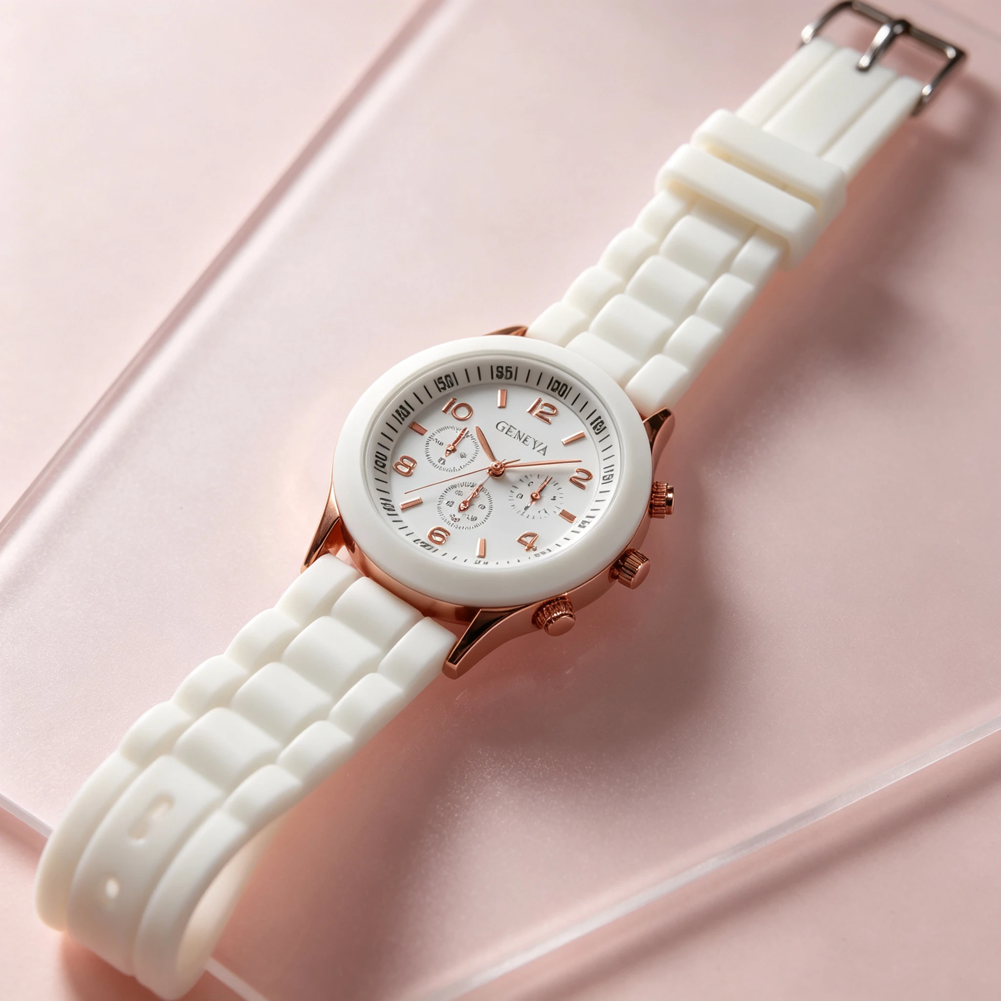 1 round silicone strap multi-color selectable men's and women's universal quartz wristwatch, suitable for women's fashionable ve
