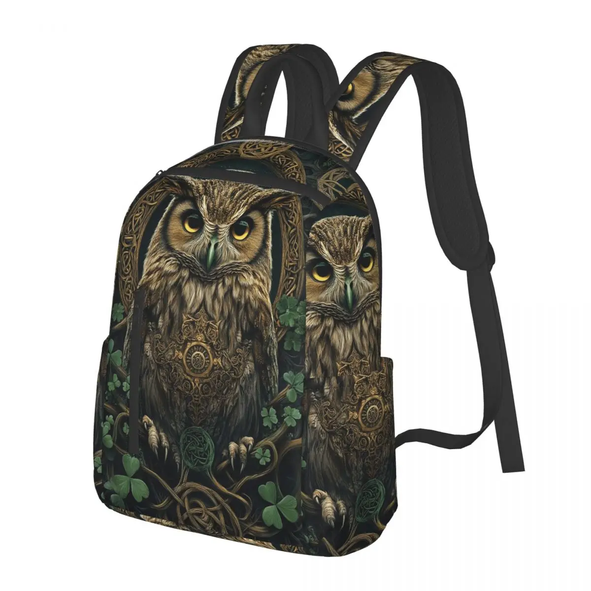 Vintage Owl Realistic Student Backpack School Bag Hiking Travel Daypack for Men Women Bookbag Shoulder Bags
