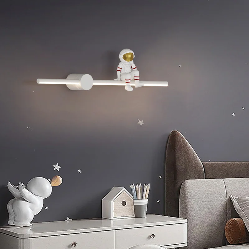 

New Children's Bedroom Beside LED Wall Lamps Home Creative Astronaut Boy Walkway Style Decor For Living Room Hotel Bright Lustre