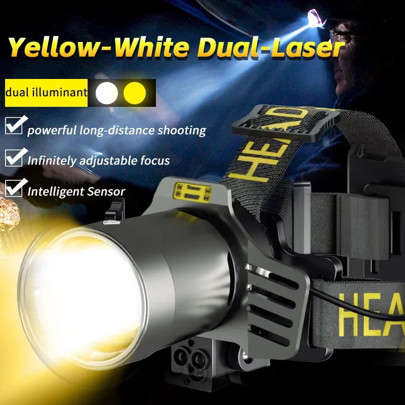 Powerful Head Flashlight Rechargeable Camping Headlamp 18650 Waterproof Headlight For Camping HikingFishing Lantern