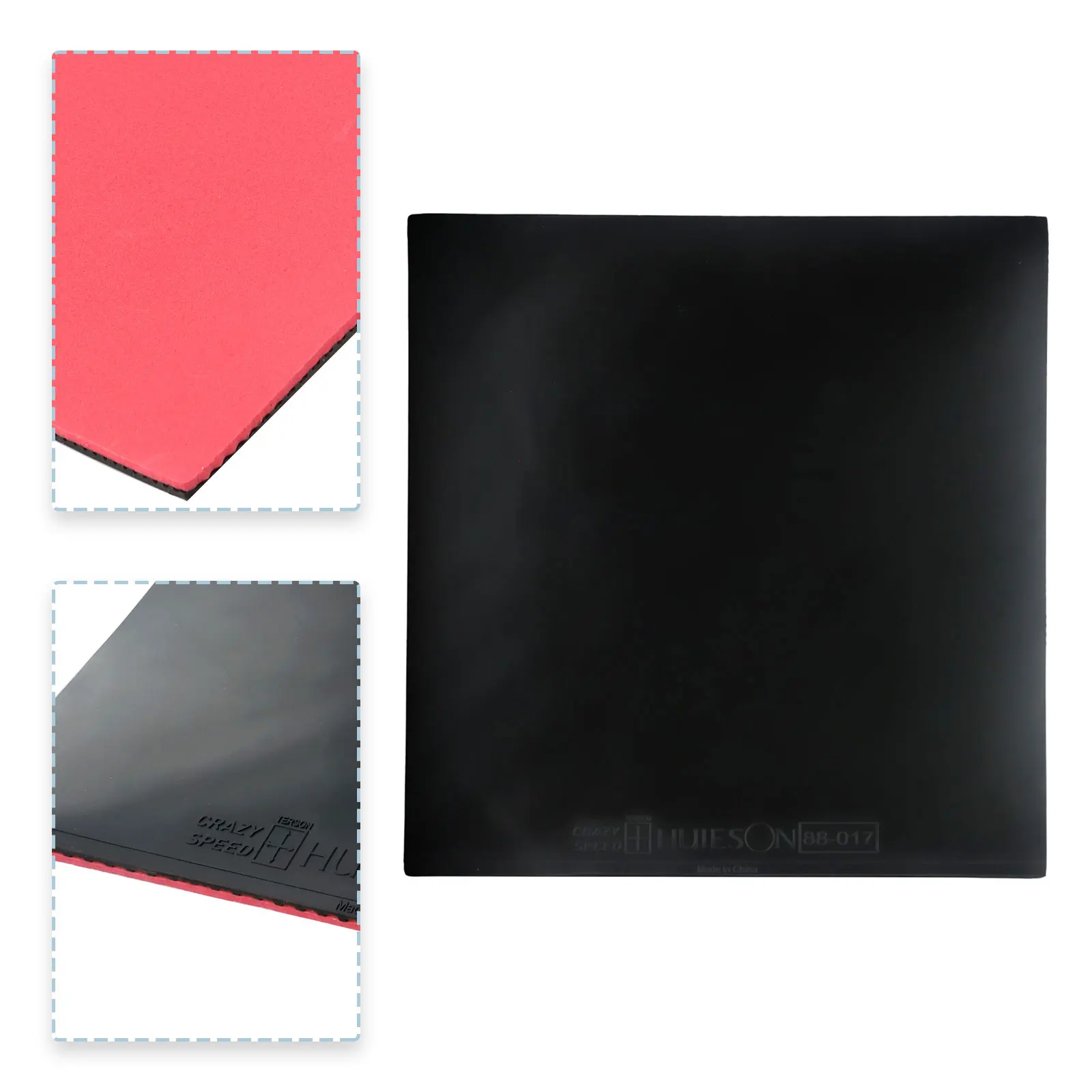 Rubber Table Tennis 42-45 Hardness Racket Sponge Cover Wear Resistance 2.2mm Thickness 42 45 Hardness Black/Red