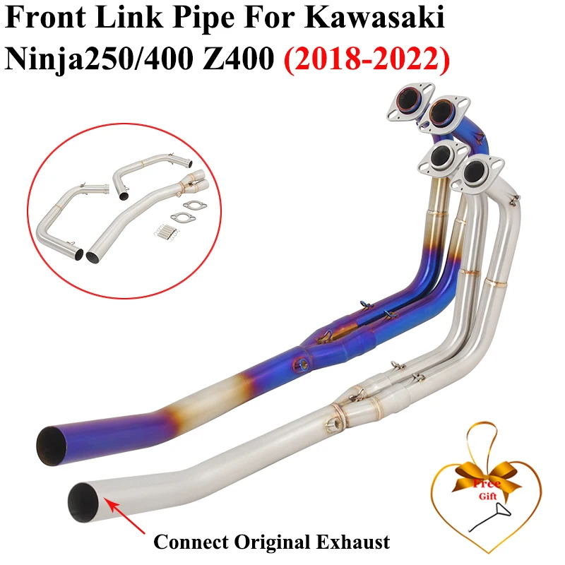 

Connection Original Muffler For Kawasaki Ninja250 400 Z400 EX400 2018 - 2022 Motorcycle Exhaust Escape Modified Front Link Pipe