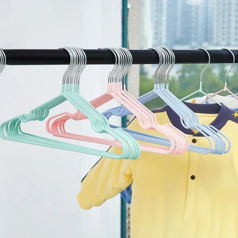 Children's style 30cm Non-slip Rubber Coated Hanger PVC Coated Metal Infant Hanger Dormitory Home Clothes Hanger Organization