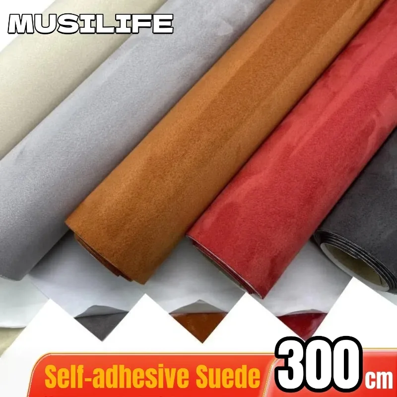 

High Quality Self-Adhesive Suede Fabric for Car Upholstery Decor Renovation Door Panel DIY Adhesive Suede Repair Patches Craft
