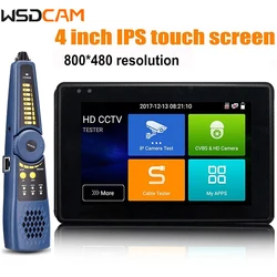 Wsdcam 4inch Touch Screen Security Video Monitor CCTV Tester with Wire Tracker Wrist IP Camera Tester CVI & CVBS Analog Camera