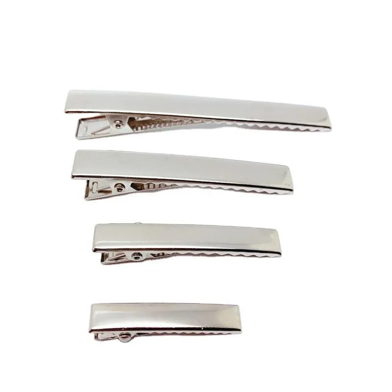 300pcs 45mm single prong rectangle thicken metal alligator clips Duckbill Clip for Girls
