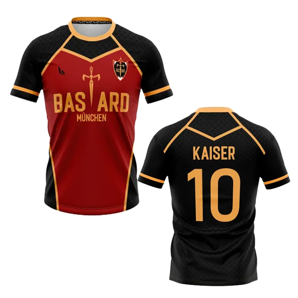 2025 جديد الأزرق قفل Sae جيرسي ثلاثية الأبعاد طباعة أنيمي كرة القدم تي شيرت الصيف الرجال/المرأة عادية الرياضة تيز Y2k Harajuku تأثيري القمم #4