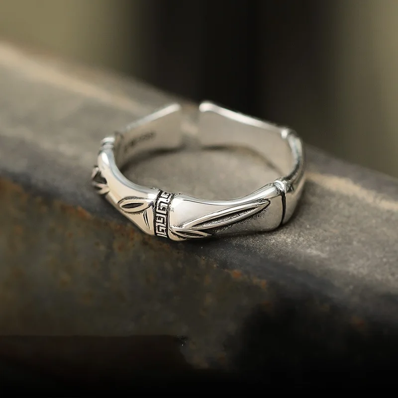 

Chiba Bamboo Knot Thai Silver Handsome and High End, Small and Popular Male Trendy Brand, Self Discipline and Personalized Ring