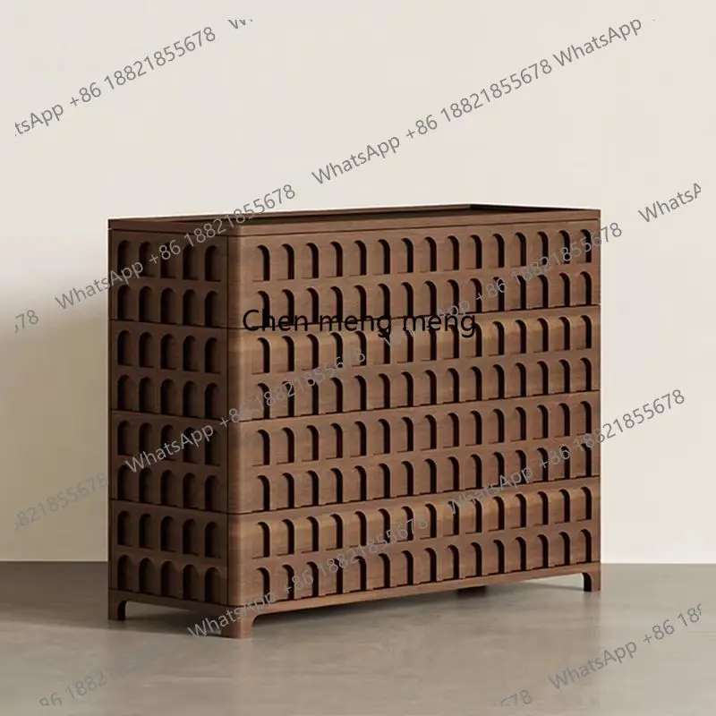 

Medieval style solid wood dining side cabinet, living room home retro style art cabinet, retro wall storage cabinet