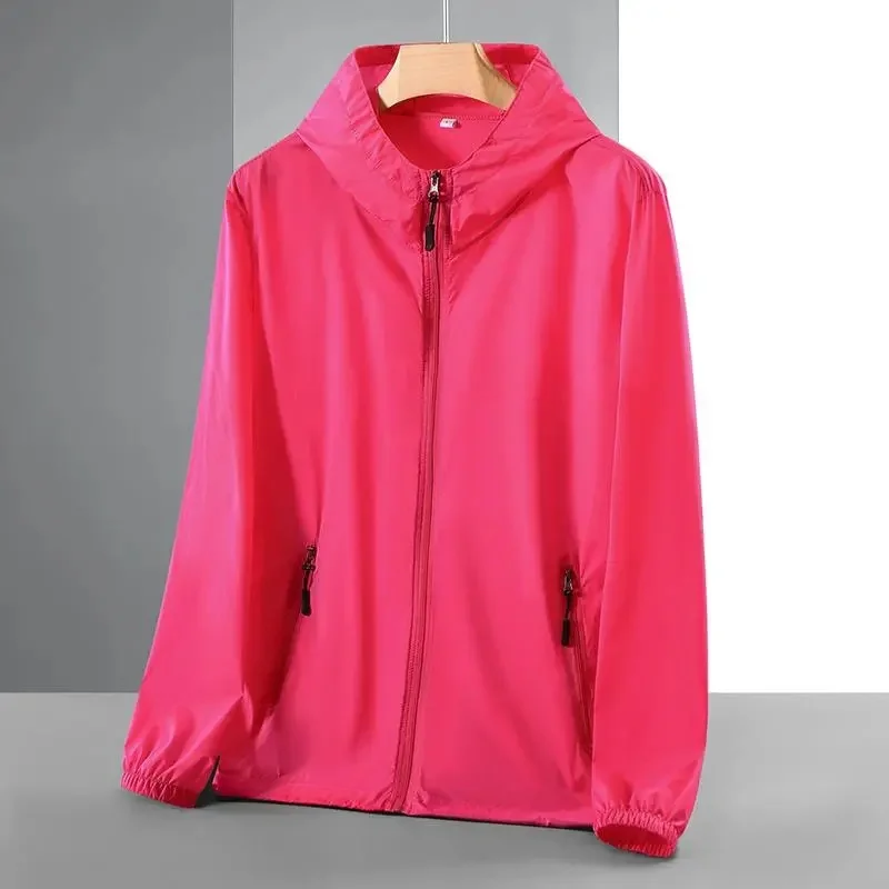 Roupas finas de protetor solar anti UV solto verão jaqueta de manga comprida à prova d'água de secagem rápida casaco feminino esportes ao ar livre