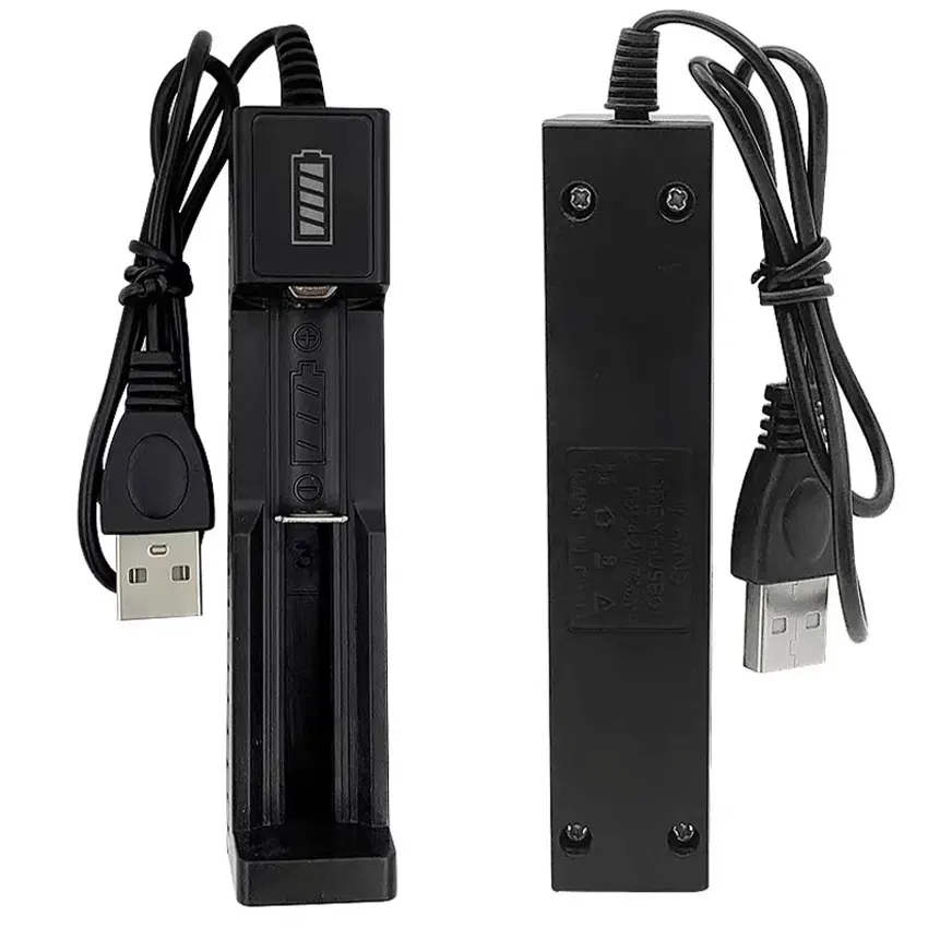 18650 caricatore singolo USB per 14650 16340 16650 18350 3.7V batteria al litio ricaricabile caricabatterie intelligente Display a LED a ricarica