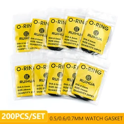 Rubber Watch Back Cover Gasket Kit 200pcs/set Watch Back Case O Ring Waterproof Gasket for Watchmaker Repair Tools Watches Part